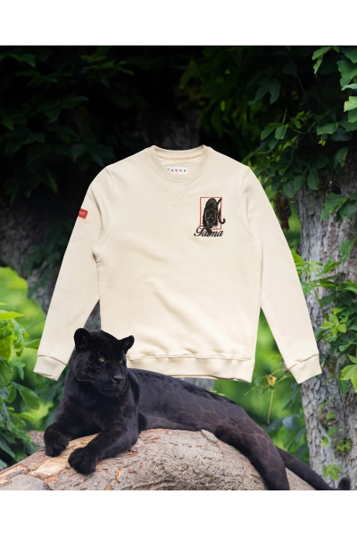 Bluza męska z jaguarem amerykańskim - off white